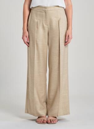 Pantalon large taille à pinces taille haute or PENNYBLACK femme