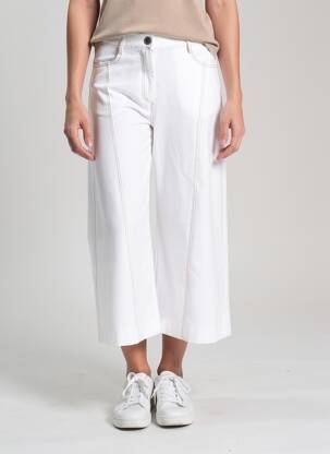 Pantalon 7/8 taille haute taille haute blanc MAX MARA femme