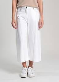 Pantalon 7/8 taille haute taille haute blanc MAX MARA femme