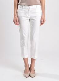 Pantalon 7/8 tissage popeline taille basse blanc WEEKEND MAXMARA femme
