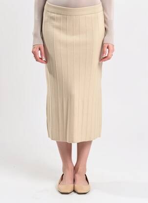 Jupe longue coupe droite beige MAX MARA femme