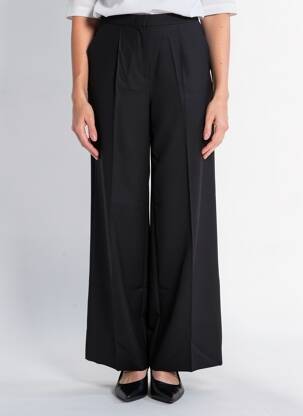 Pantalon large tissage crêpe taille haute noir MAX MARA femme