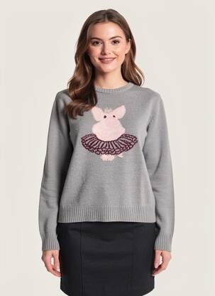 Pull stretch manches longues gris DIXIE femme