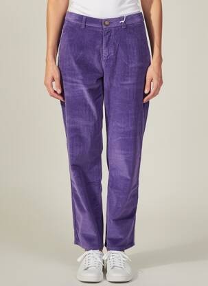 Pantalon chino fermeture zippée sous rabat boutonné taille normale violet KANOPE femme