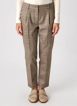 Pantalon chino fermeture zippée sous rabat boutonné taille normale beige MOLLY BRACKEN femme