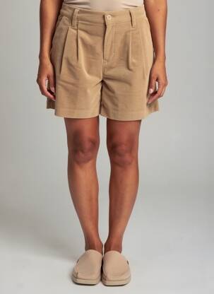 Short taille à pinces taille haute beige MOLLY BRACKEN femme