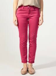 Pantalon slim tissage popeline taille normale violet GEISHA femme