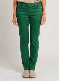Pantalon slim tissage popeline taille normale vert STREET ONE femme