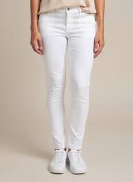 Pantalon slim tissage popeline taille normale blanc KANOPE femme