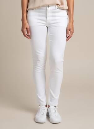 Pantalon slim tissage popeline taille normale blanc KANOPE femme
