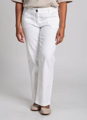 Pantalon droit stretch taille normale blanc STREET ONE femme