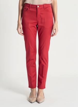 Pantalon slim tissage popeline taille normale rouge KANOPE femme