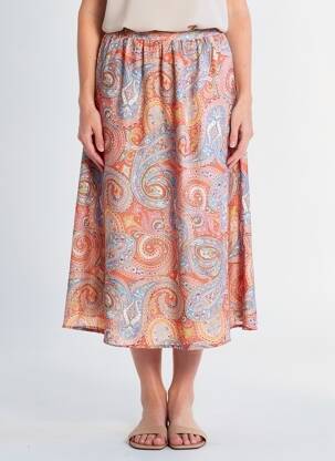 Jupe courte taille haute orange MOLLY BRACKEN femme