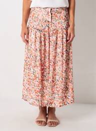 Jupe longue tissage crêpe orange MOLLY BRACKEN femme