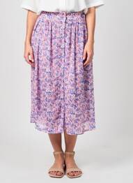 Jupe mi-longue taille normale rose MOLLY BRACKEN femme