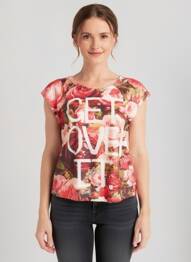 T-shirt stretch manches courtes rouge MOLLY BRACKEN femme
