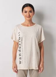 T-shirt coupe droite manches courtes beige COQUELICOT femme