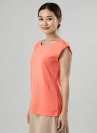 T-shirt stretch manches courtes orange STREET ONE femme