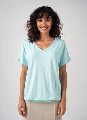 T-shirt col v manches courtes bleu STREET ONE femme