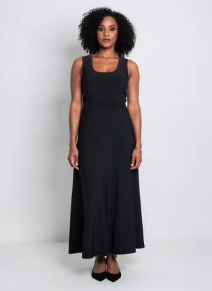 Robe longue sans manche sans manche noir LOLA CASADEMUNT femme