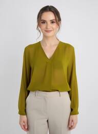 Blouse légère et transparente manches longues vert KOCCA femme