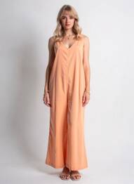 Combi-pantalon fines bretelles fines bretelles orange CAFE NOIR femme