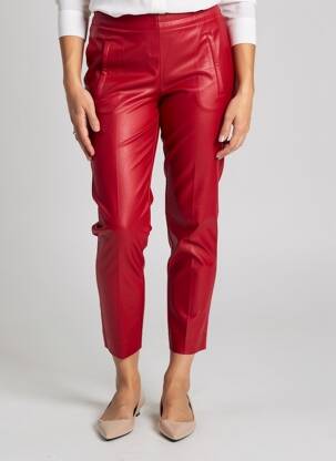 Pantalon 7/8 tissage popeline taille normale rouge MARC AUREL femme