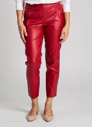 Pantalon 7/8 tissage popeline taille normale rouge MARC AUREL femme