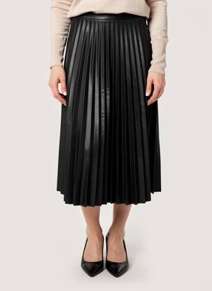 Jupe longue fermeture zip latéral noir LEO & UGO femme