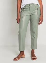 Pantalon 7/8 fermeture zippée sous rabat boutonné taille normale vert MARC AUREL femme
