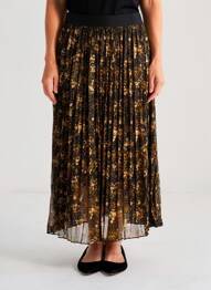 Jupe longue tissage plissé noir MOLLY BRACKEN femme