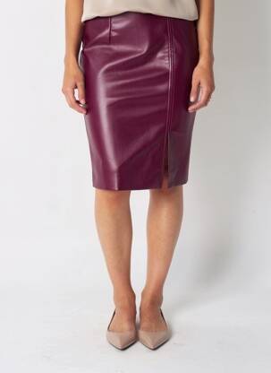 Jupe mi-longue fermeture zip latéral violet GUESS femme