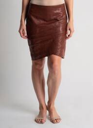Jupe mi-longue doublure textile marron GUESS femme