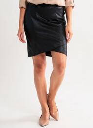 Jupe courte fermeture zippée au dos noir GUESS femme