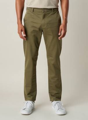 Pantalon chino tissage popeline taille normale vert fonce FREEMAN T.PORTER homme