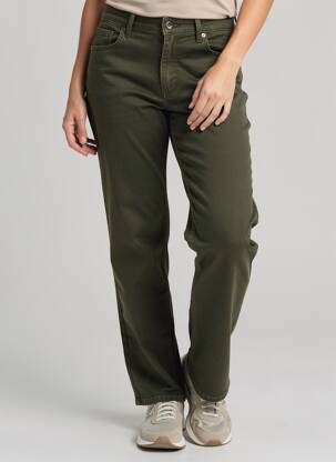Pantalon droit stretch taille normale vert FREEMAN T.PORTER femme