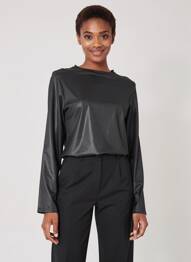 Top stretch manches longues noir ELÈSIG femme