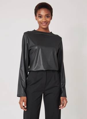 Top stretch manches longues noir ELÈSIG femme