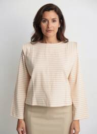 Top coupe cintrée manches longues rose ELÈSIG femme