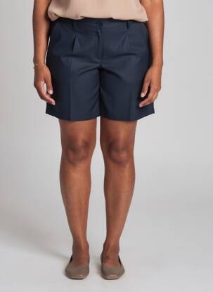 Short fermeture zippée sous rabat boutonné taille normale bleu ELÈSIG femme