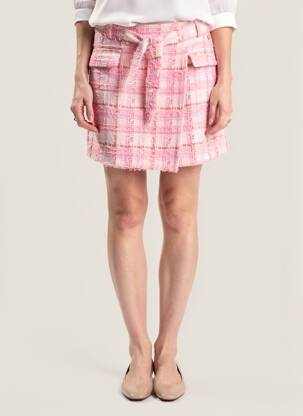 Jupe short coupe droite rose RINO & PELLE femme