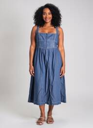 Robe mi-longue sans manche sans manche bleu REFORMATION femme