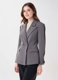 Blazer poignets boutonnés gris MESHKI femme
