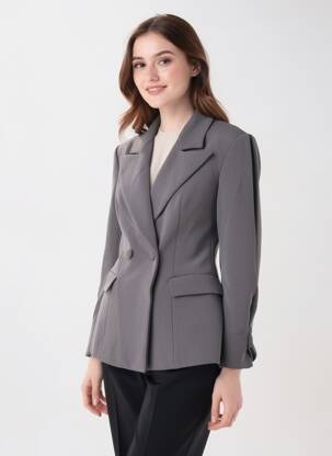 Blazer poignets boutonnés gris MESHKI femme