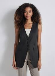Gilet sans manche coupe cintrée noir REFORMATION femme