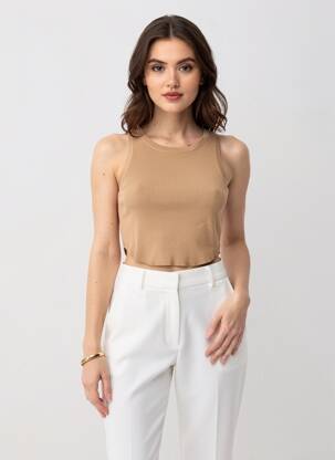 Top stretch sans manche marron ZARA femme