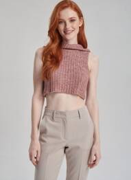 Top coupe cintrée sans manche violet COLLUSION femme