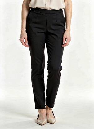 Pantalon slim taille élastique taille normale noir RECC femme
