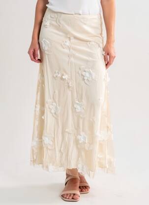 Jupe longue taille haute beige REFORMATION femme