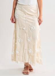 Jupe longue taille haute beige REFORMATION femme